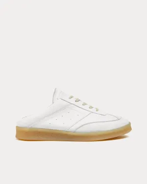 6 Court Leather White Mules