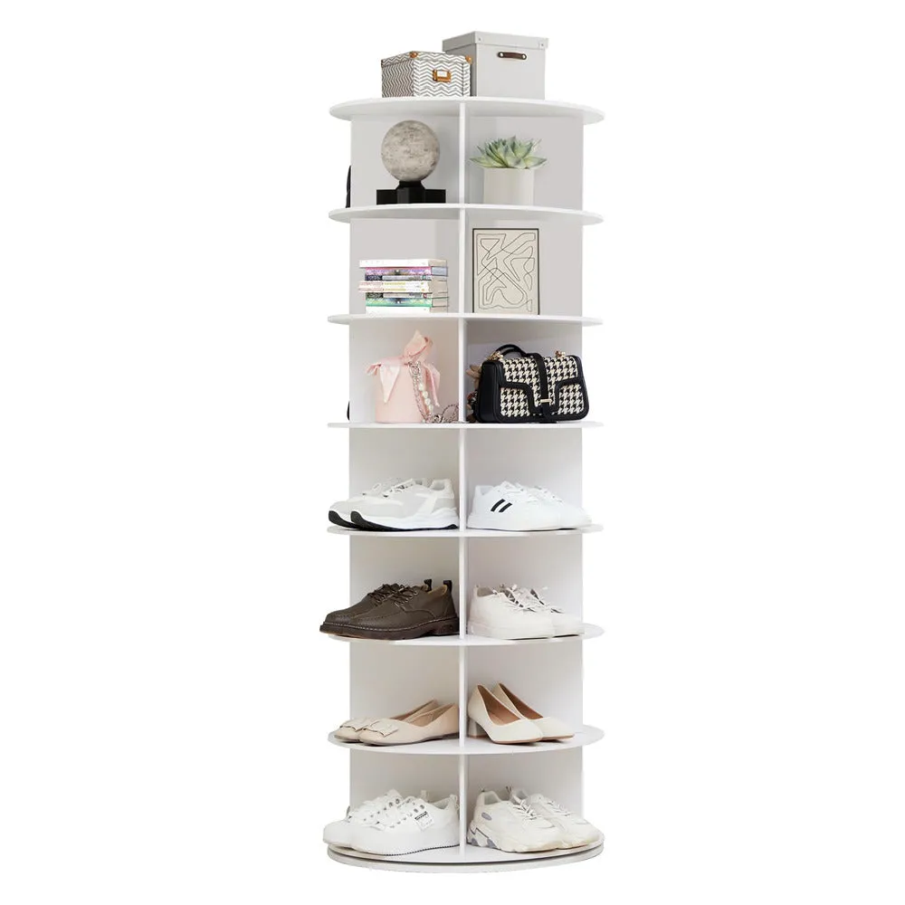 7 Tier Rotating Shoe Rack Tower 360 Spinning Vertical Shoe Storage Rack