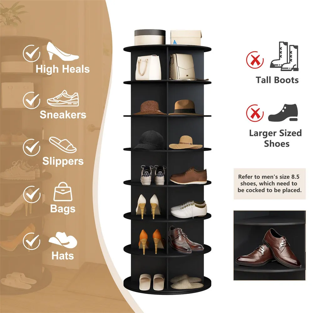 7 Tier Rotating Shoe Rack Tower 360 Spinning Vertical Shoe Storage Rack