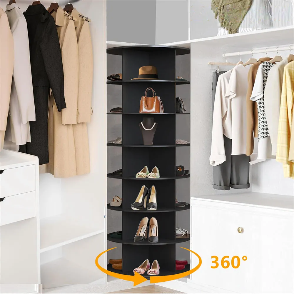 7 Tier Rotating Shoe Rack Tower 360 Spinning Vertical Shoe Storage Rack