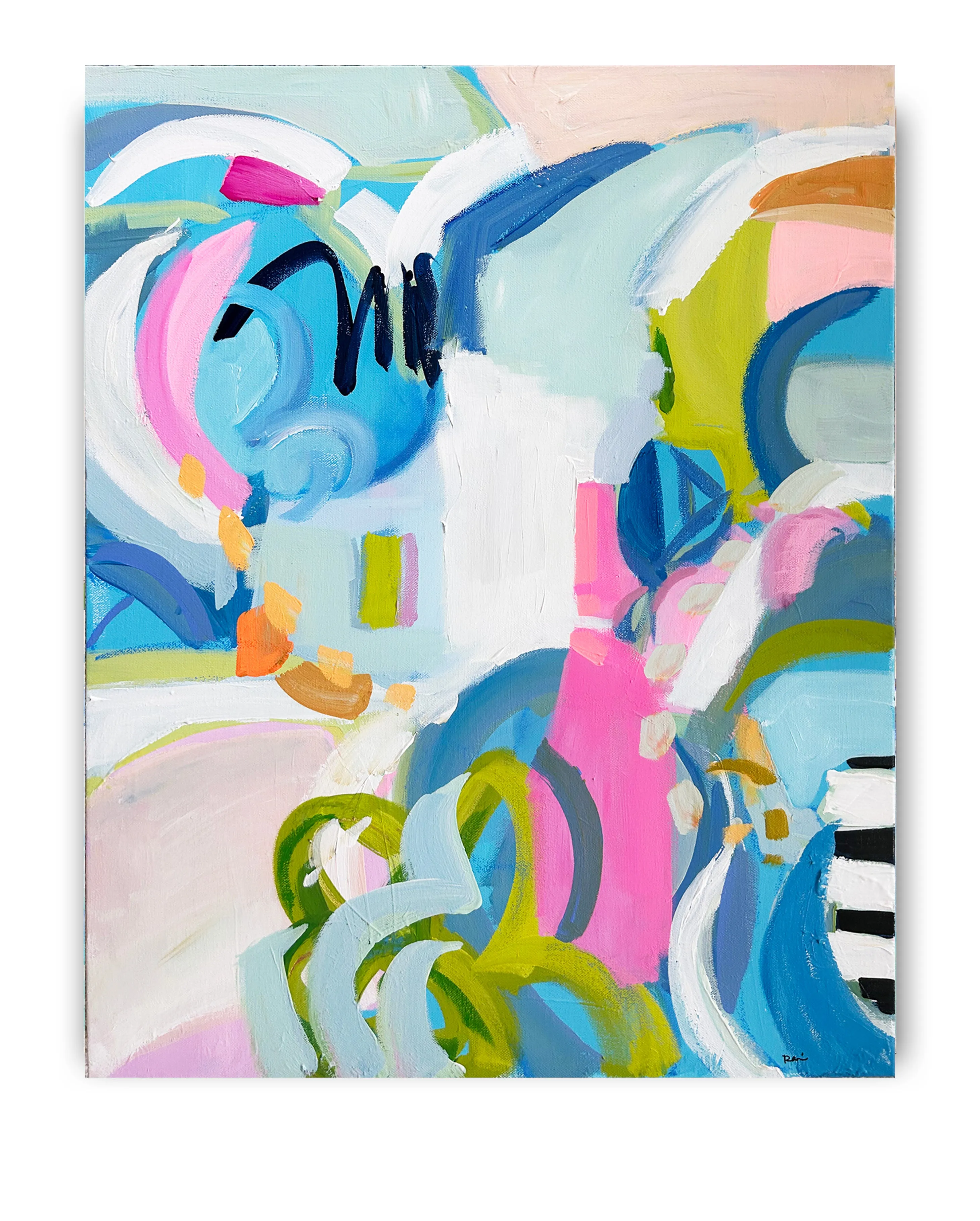 Abstract Print on Paper or Canvas, "Blue Hues"