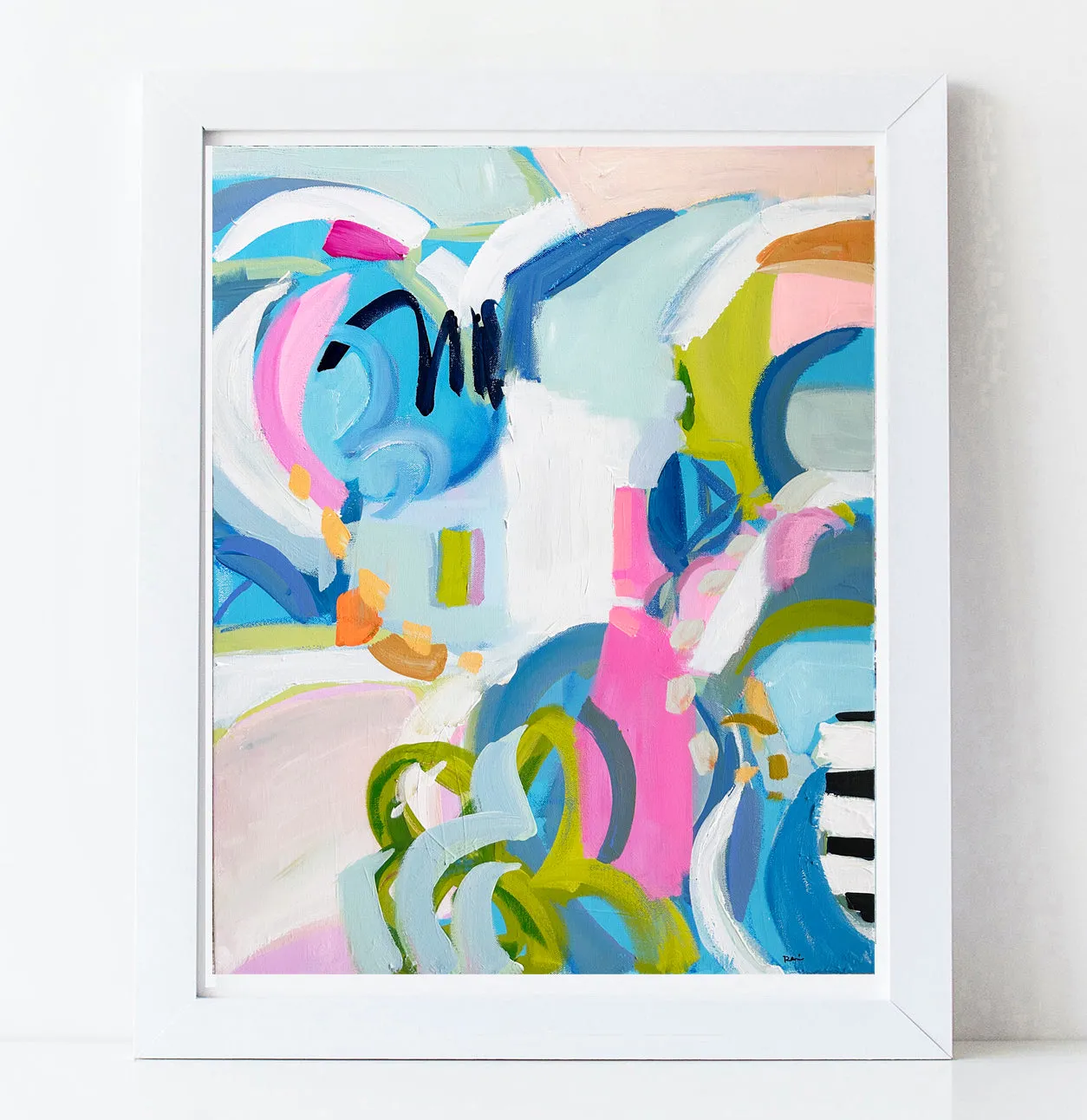 Abstract Print on Paper or Canvas, "Blue Hues"