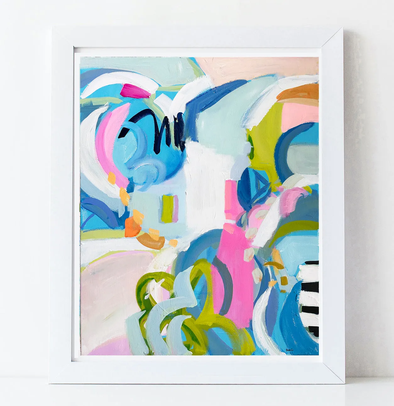 Abstract Print on Paper or Canvas, "Blue Hues"
