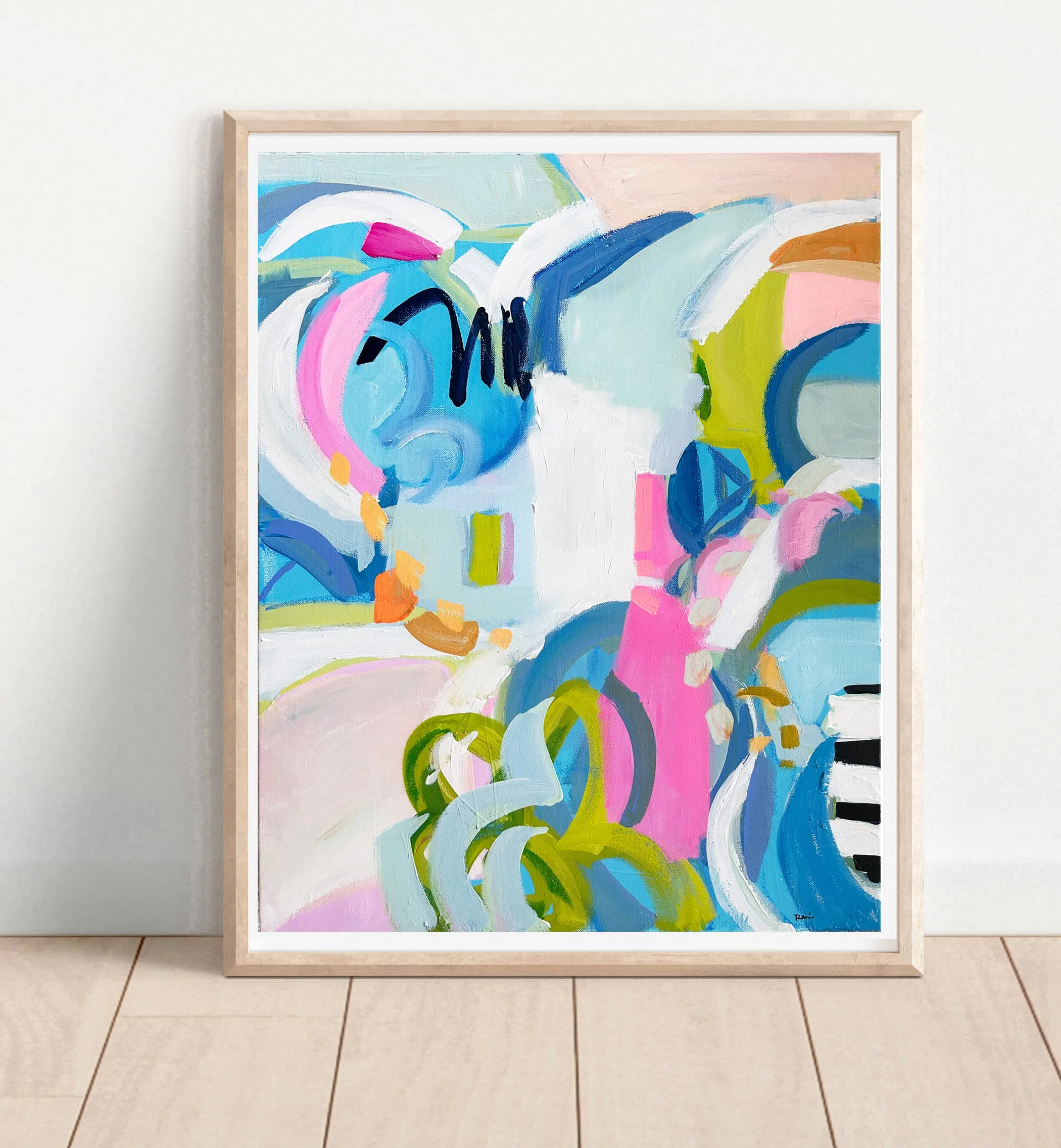 Abstract Print on Paper or Canvas, "Blue Hues"