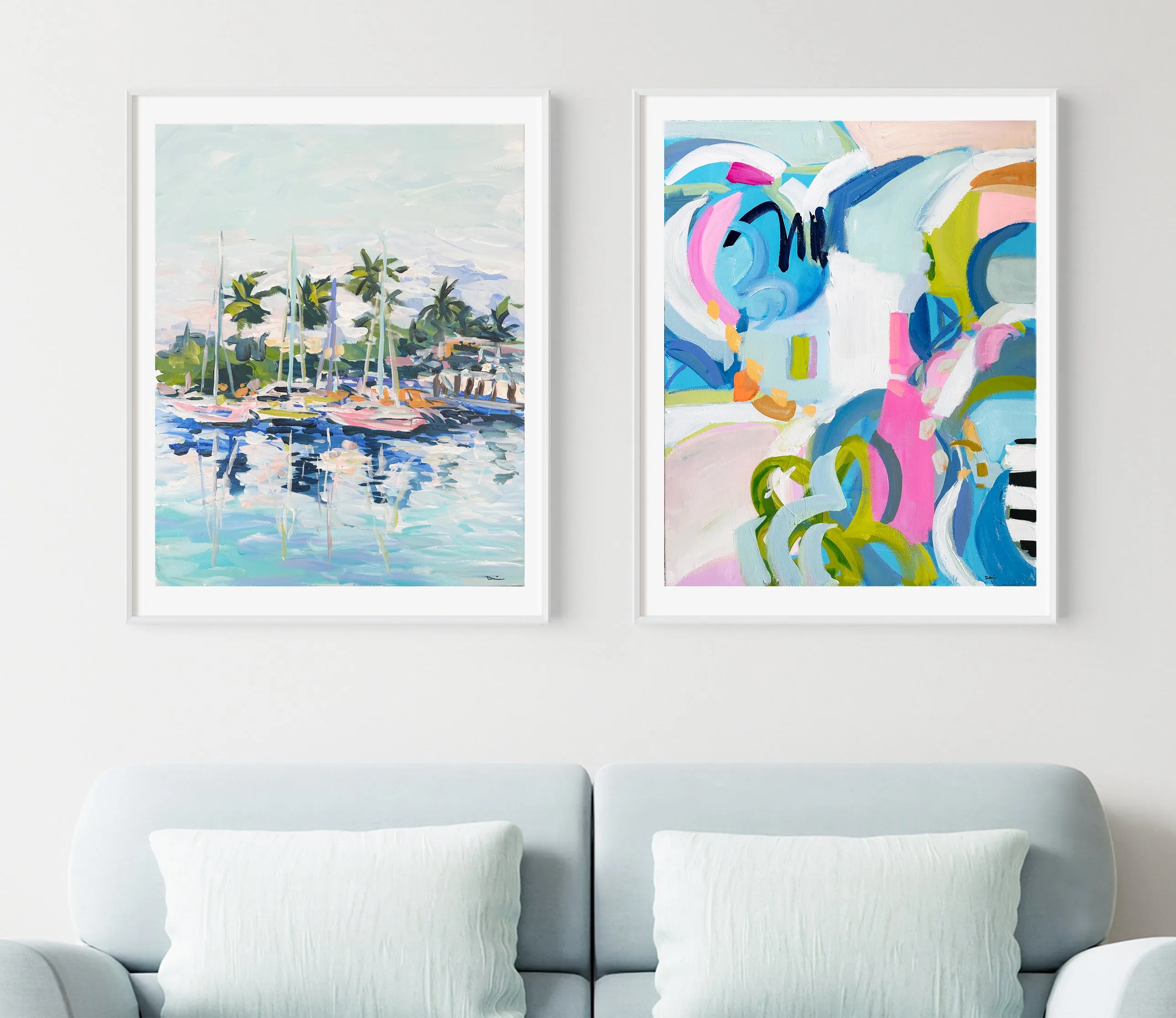 Abstract Print on Paper or Canvas, "Blue Hues"