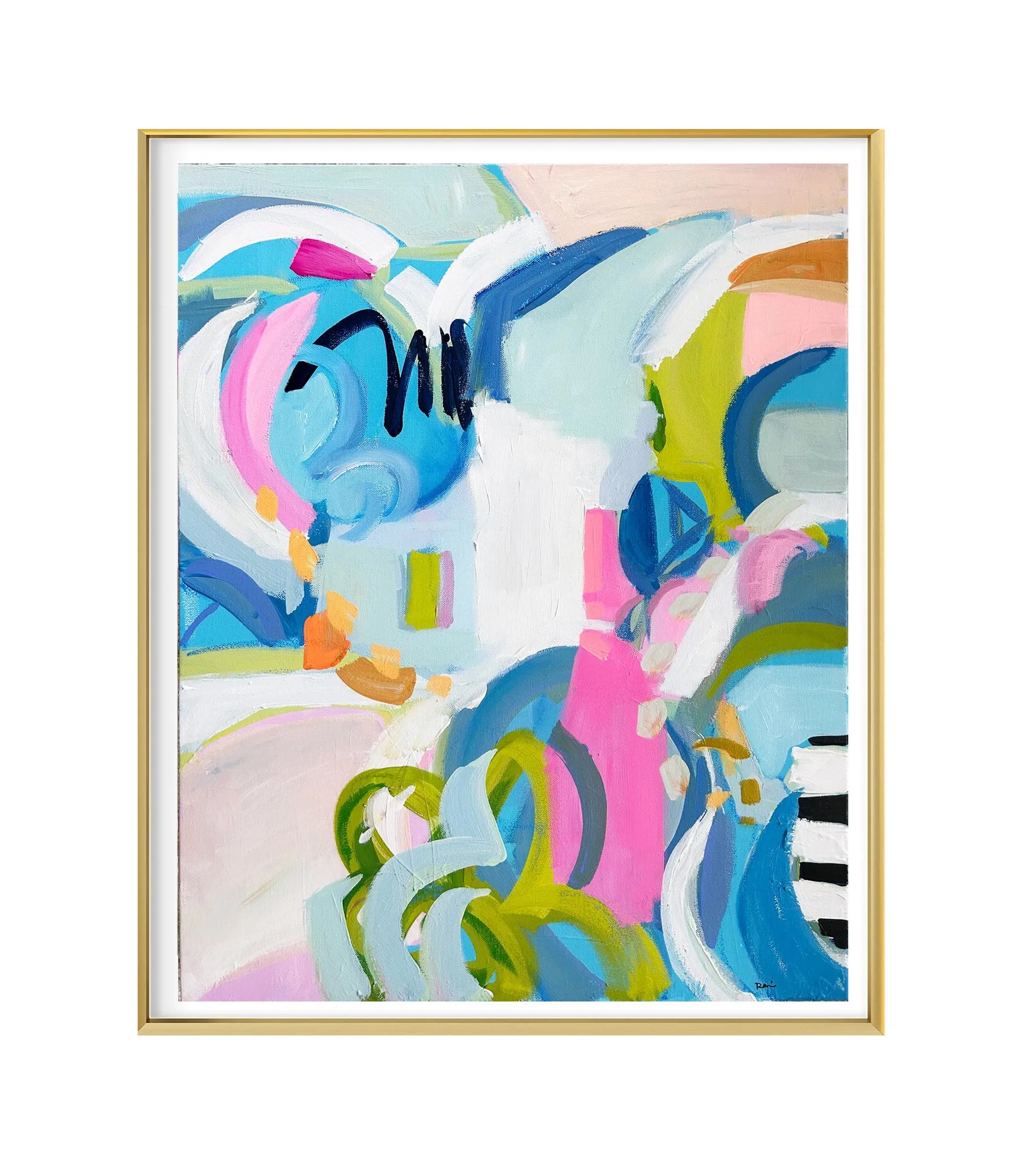 Abstract Print on Paper or Canvas, "Blue Hues"