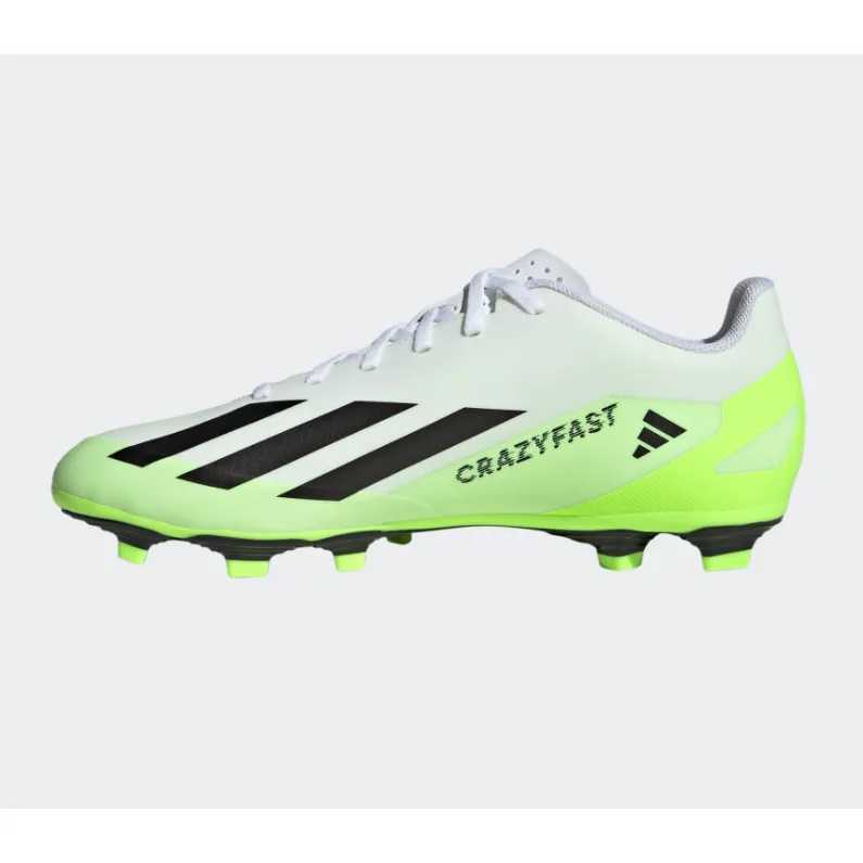 Adidas Adults Football Boots X Crazyfast.4 FxG White/Black/Lucid Lemon