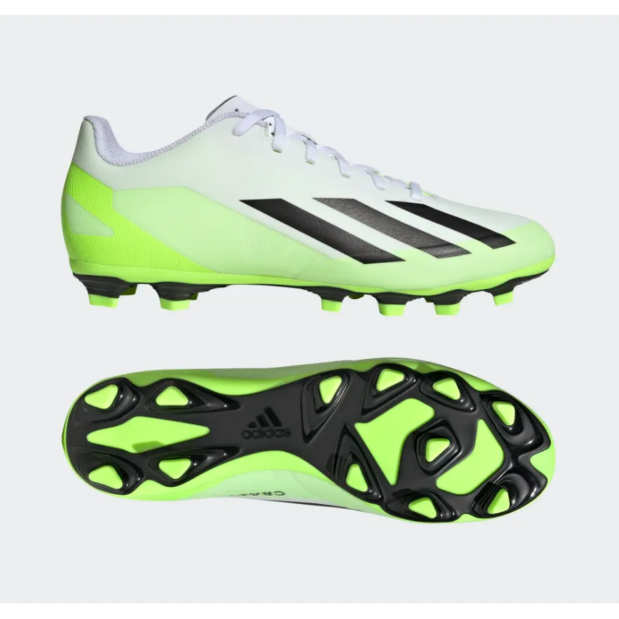 Adidas Adults Football Boots X Crazyfast.4 FxG White/Black/Lucid Lemon
