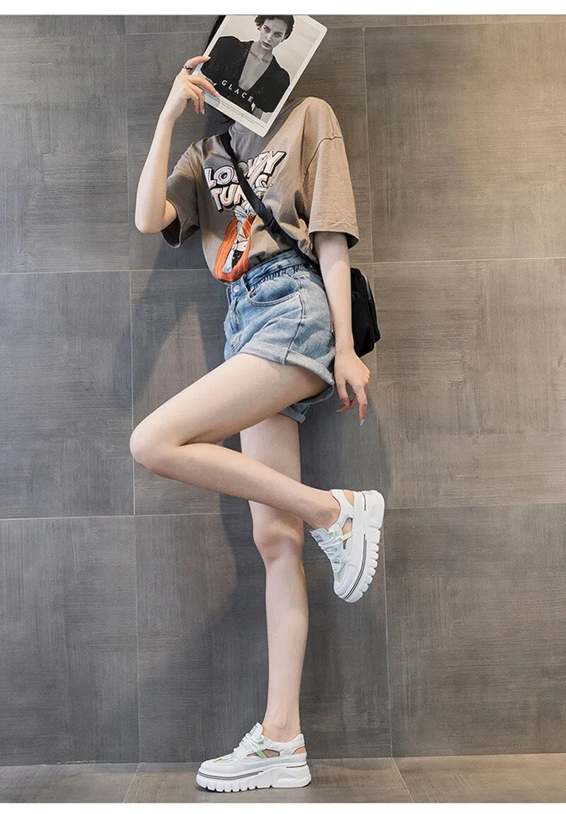 Advbridge Fashion Genuine Leather Sandals Women Summer Shoes Flat Platform Sandals Cow Leather Ladies Casual Shoes Thick Sole A4666