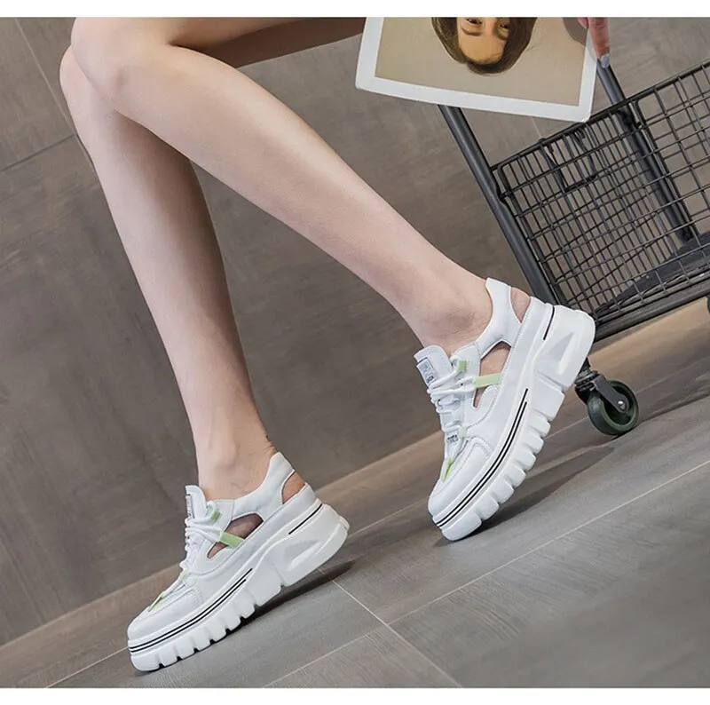 Advbridge Fashion Genuine Leather Sandals Women Summer Shoes Flat Platform Sandals Cow Leather Ladies Casual Shoes Thick Sole A4666