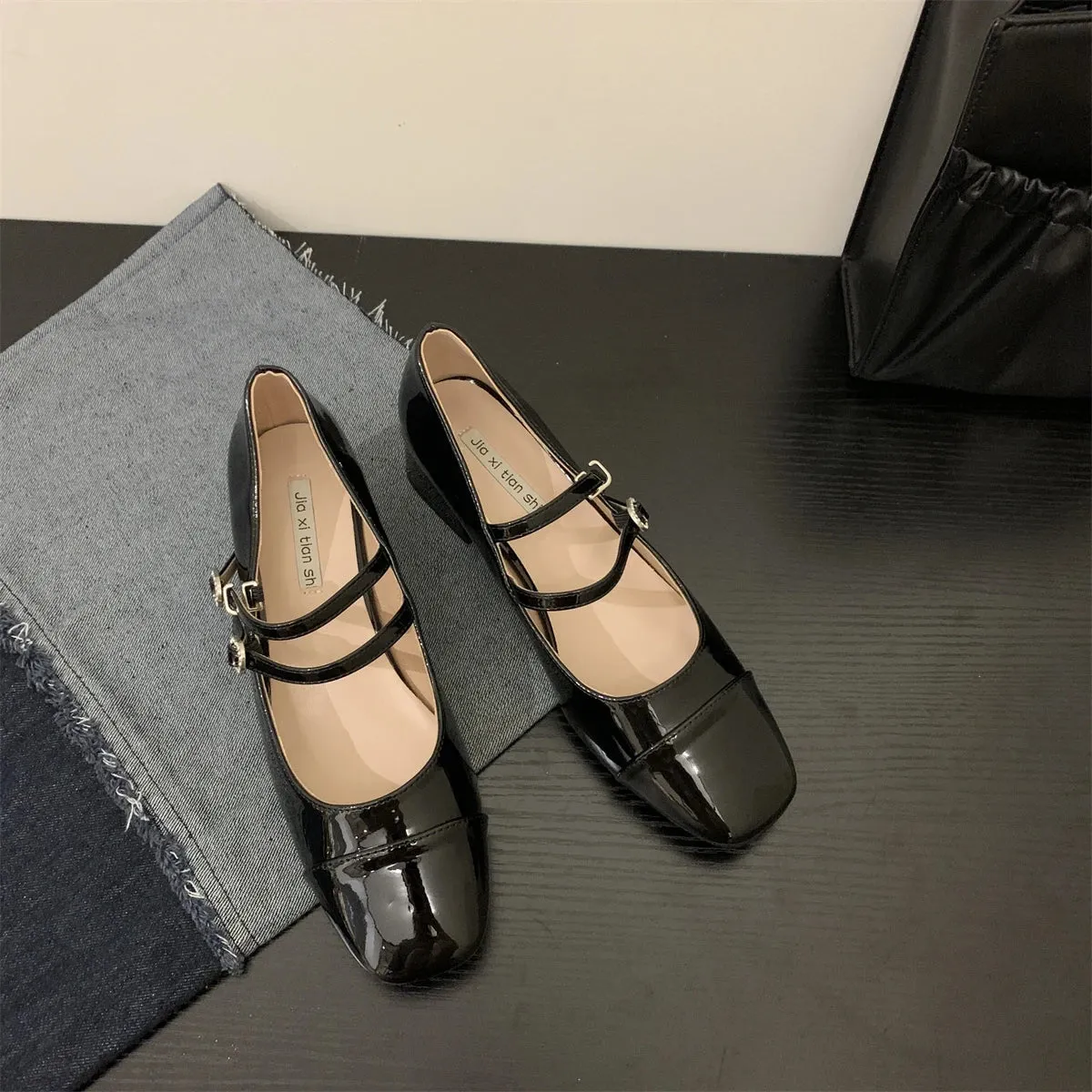Advbridge -  New Women Flat Shoes Fashion Square Toe Shallow Ladies Mary Jane Ballerinas Flat Heel Casual Ballet Shoes