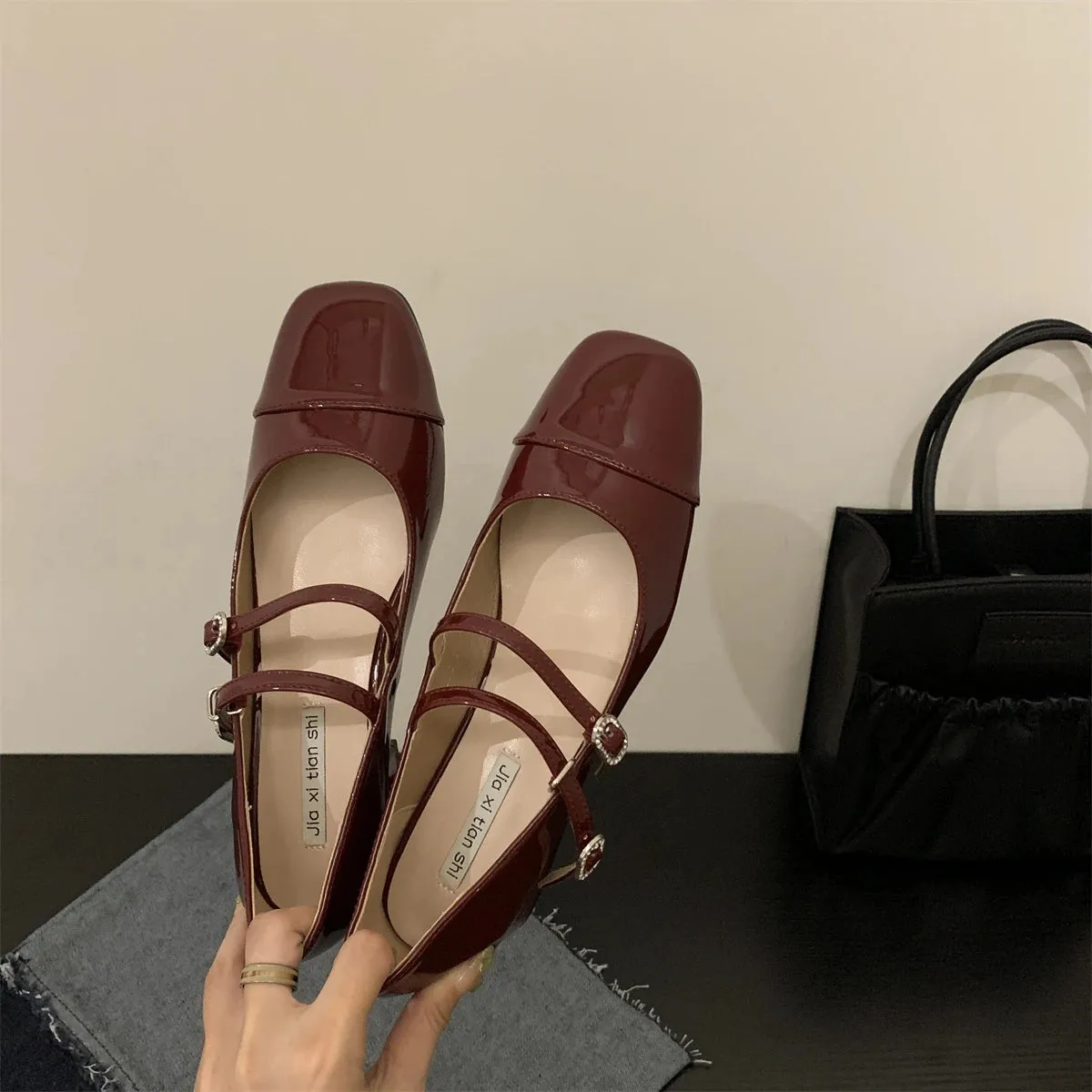 Advbridge -  New Women Flat Shoes Fashion Square Toe Shallow Ladies Mary Jane Ballerinas Flat Heel Casual Ballet Shoes