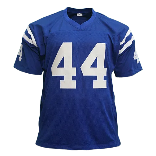Ahmad Bradshaw Autographed Pro Style Football Jersey Blue (JSA)