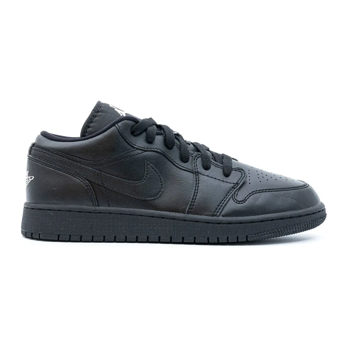 Air Jordan 1 Low-Top Sneakers Leather Black Colour For Men