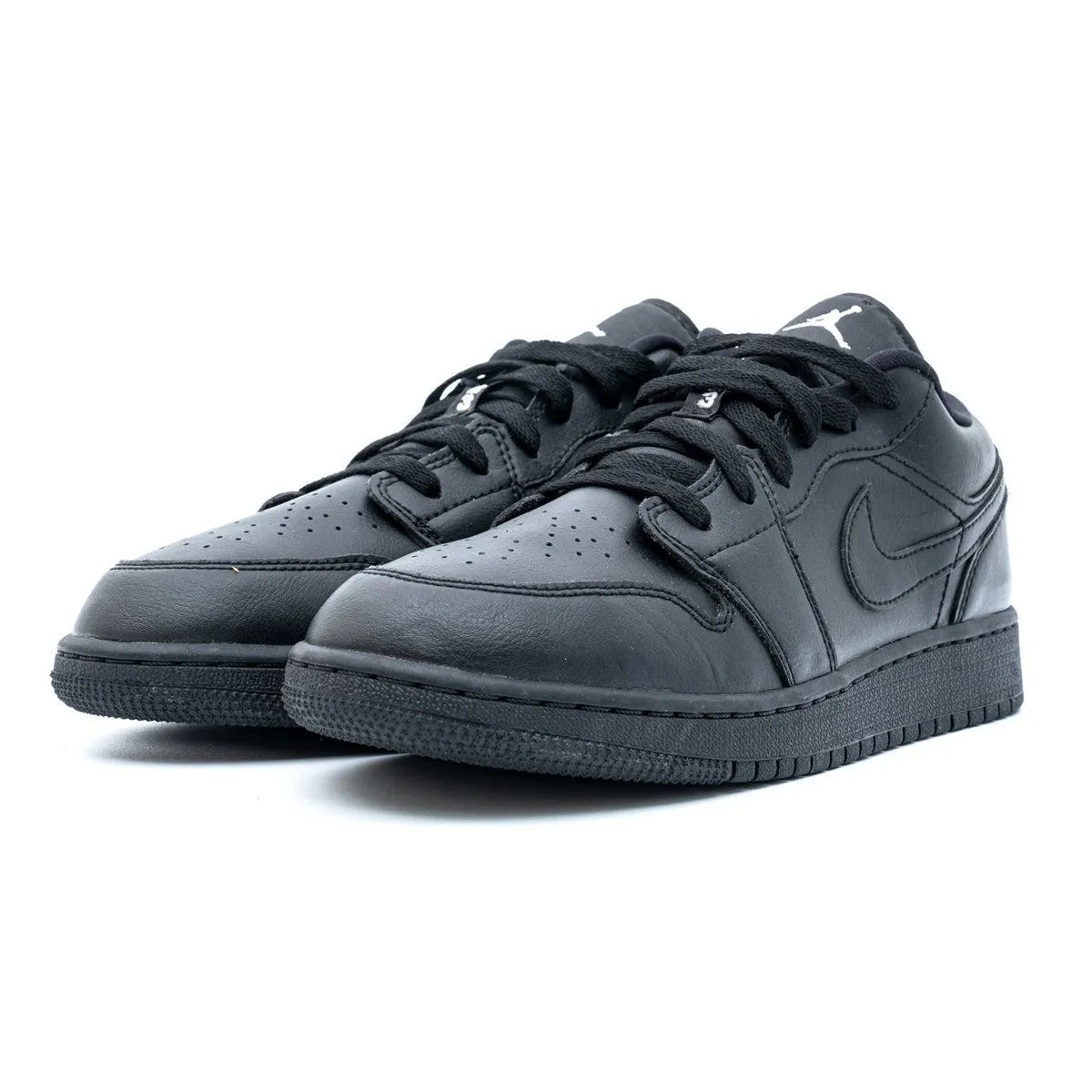 Air Jordan 1 Low-Top Sneakers Leather Black Colour For Men