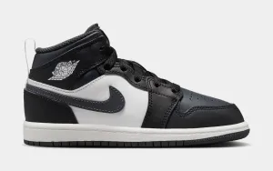 Air Jordan 1 Mid Preschool Lifestyle Shoes (Black/Dark Grey/Grey/White)