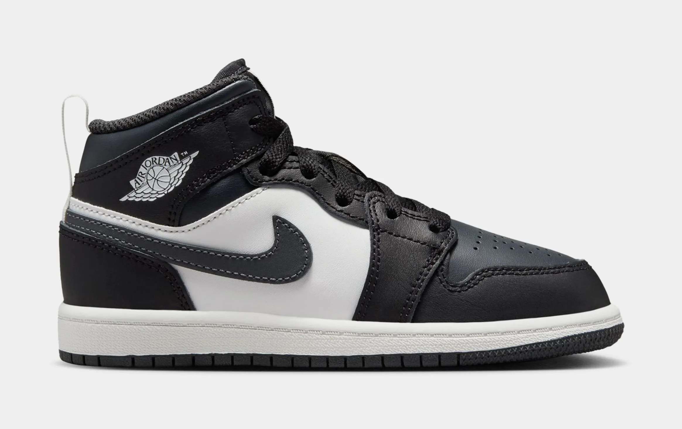 Air Jordan 1 Mid Preschool Lifestyle Shoes (Black/Dark Grey/Grey/White)