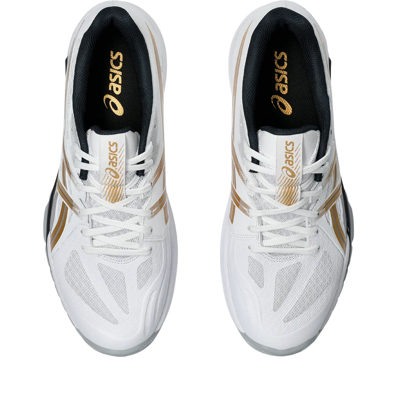 Asics Men's Powerbreak FF Indoor Court Shoes White Rich Gold