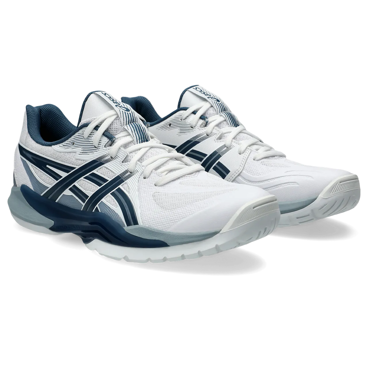 Asics Men's Powerbreak FF Indoor Court Shoes White Vintage Indigo