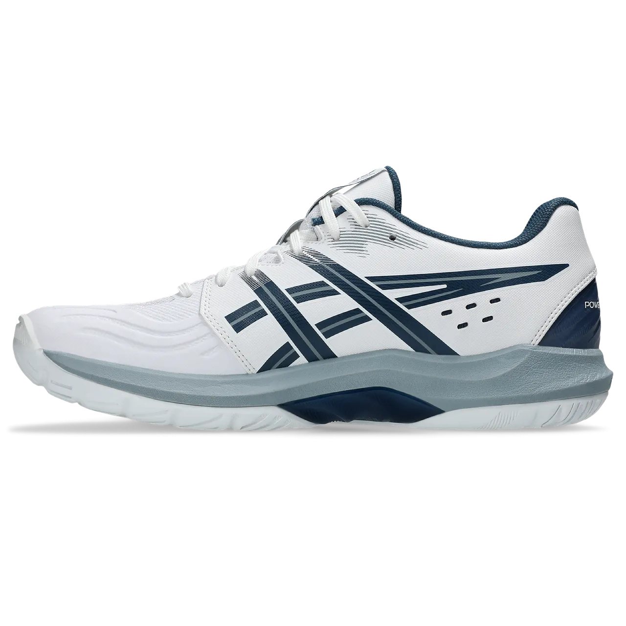 Asics Men's Powerbreak FF Indoor Court Shoes White Vintage Indigo