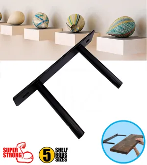 B&Z Custom Made Plate Shelf Brackets | Heavy Duty Floating Concealed Mantel Oak Shelf Support Wall Mount Scaffold Board Flying Shelve For Dry & Brick Wall - 5 Sizes