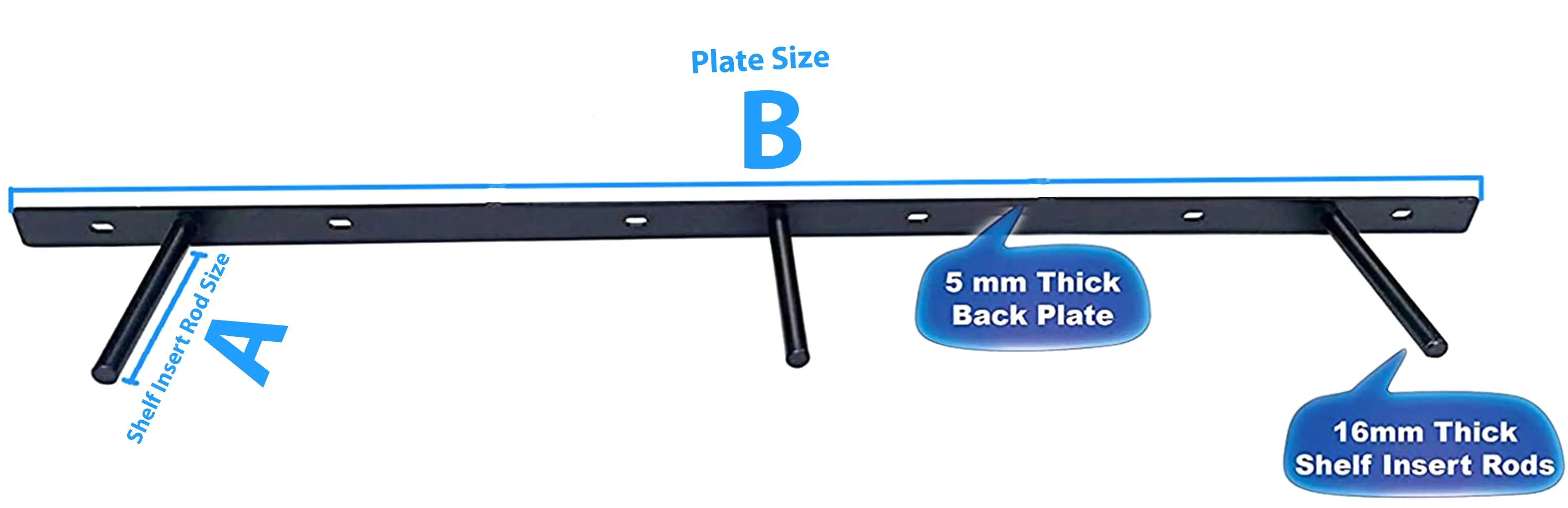 B&Z Custom Made Plate Shelf Brackets | Heavy Duty Floating Concealed Mantel Oak Shelf Support Wall Mount Scaffold Board Flying Shelve For Dry & Brick Wall - 5 Sizes