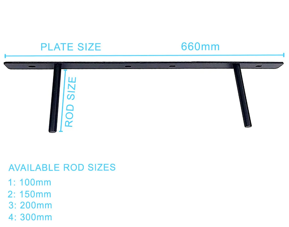 B&Z Custom Made Plate Shelf Brackets | Heavy Duty Floating Concealed Mantel Oak Shelf Support Wall Mount Scaffold Board Flying Shelve For Dry & Brick Wall - 5 Sizes