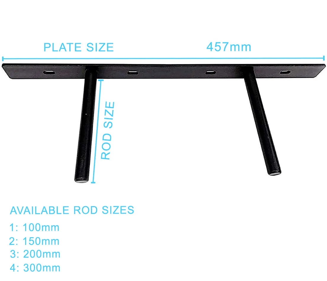 B&Z Custom Made Plate Shelf Brackets | Heavy Duty Floating Concealed Mantel Oak Shelf Support Wall Mount Scaffold Board Flying Shelve For Dry & Brick Wall - 5 Sizes