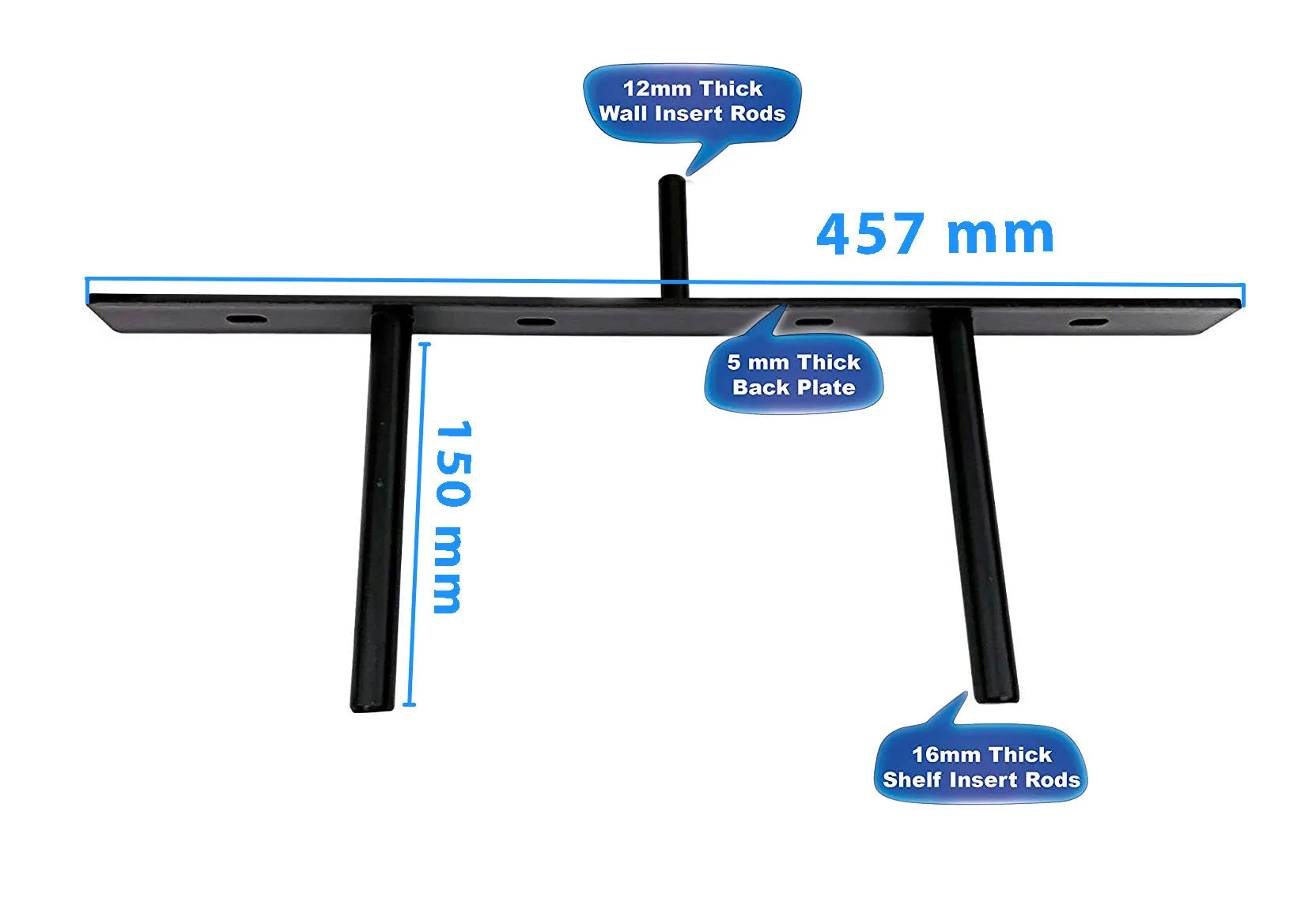 B&Z Invisible Hidden Floating Wall Shelf Brackets Extremely Heavy Duty Long Concealed Invisible Hidden