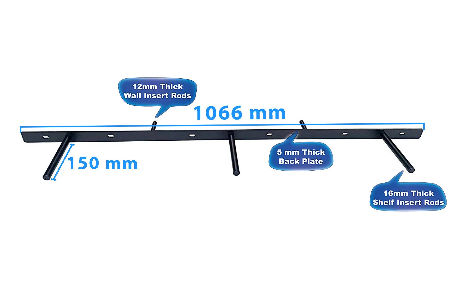 B&Z Invisible Hidden Floating Wall Shelf Brackets Extremely Heavy Duty Long Concealed Invisible Hidden