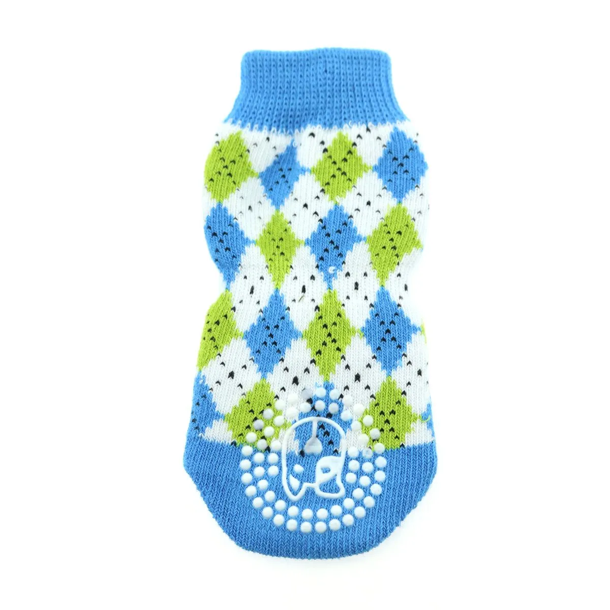 Blue & Green Argyle Pet Socks