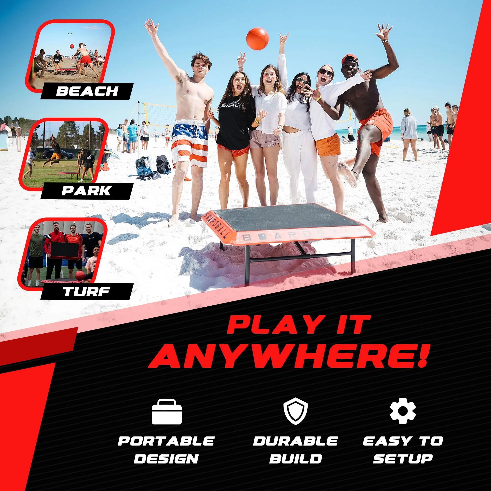 Boardball Sport Boardball Set with Board, Volleyball, and Hand Pump (For Parts)