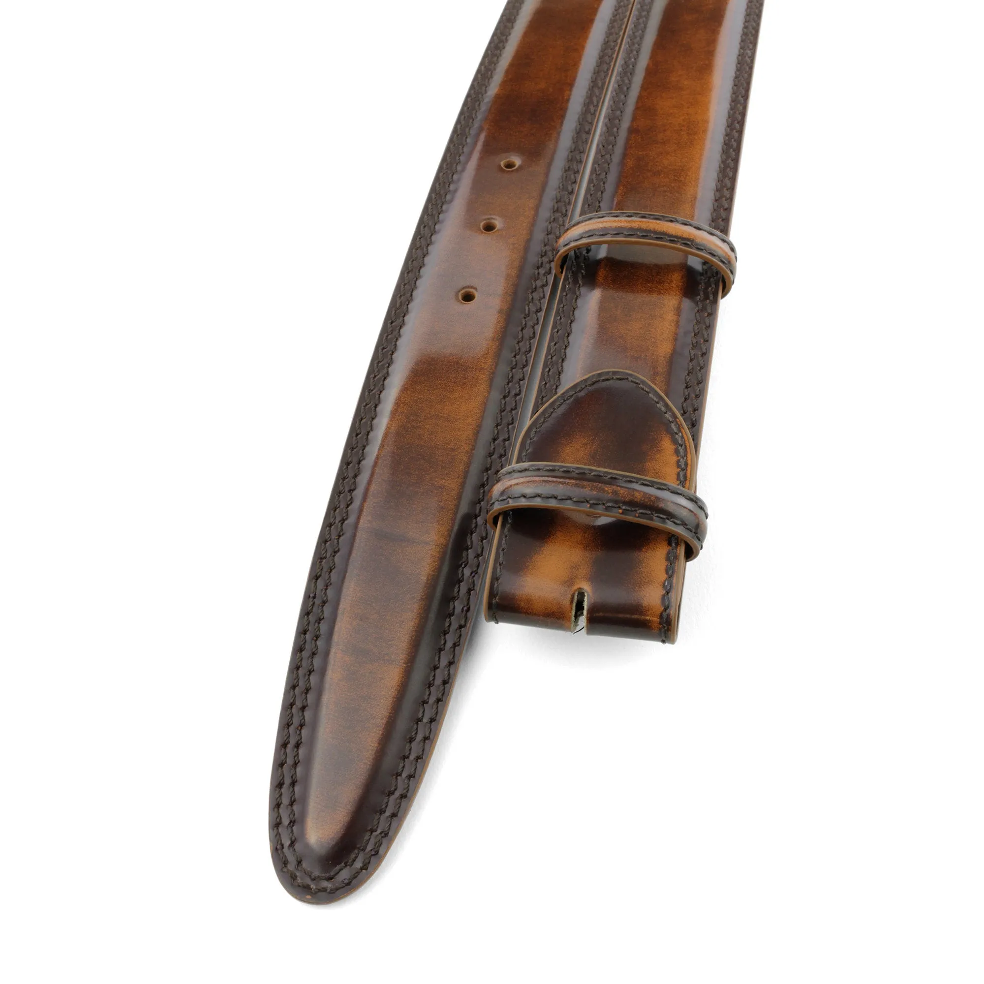 Bogart Welt Hand Burnished Cordovan Effect Belt Strap