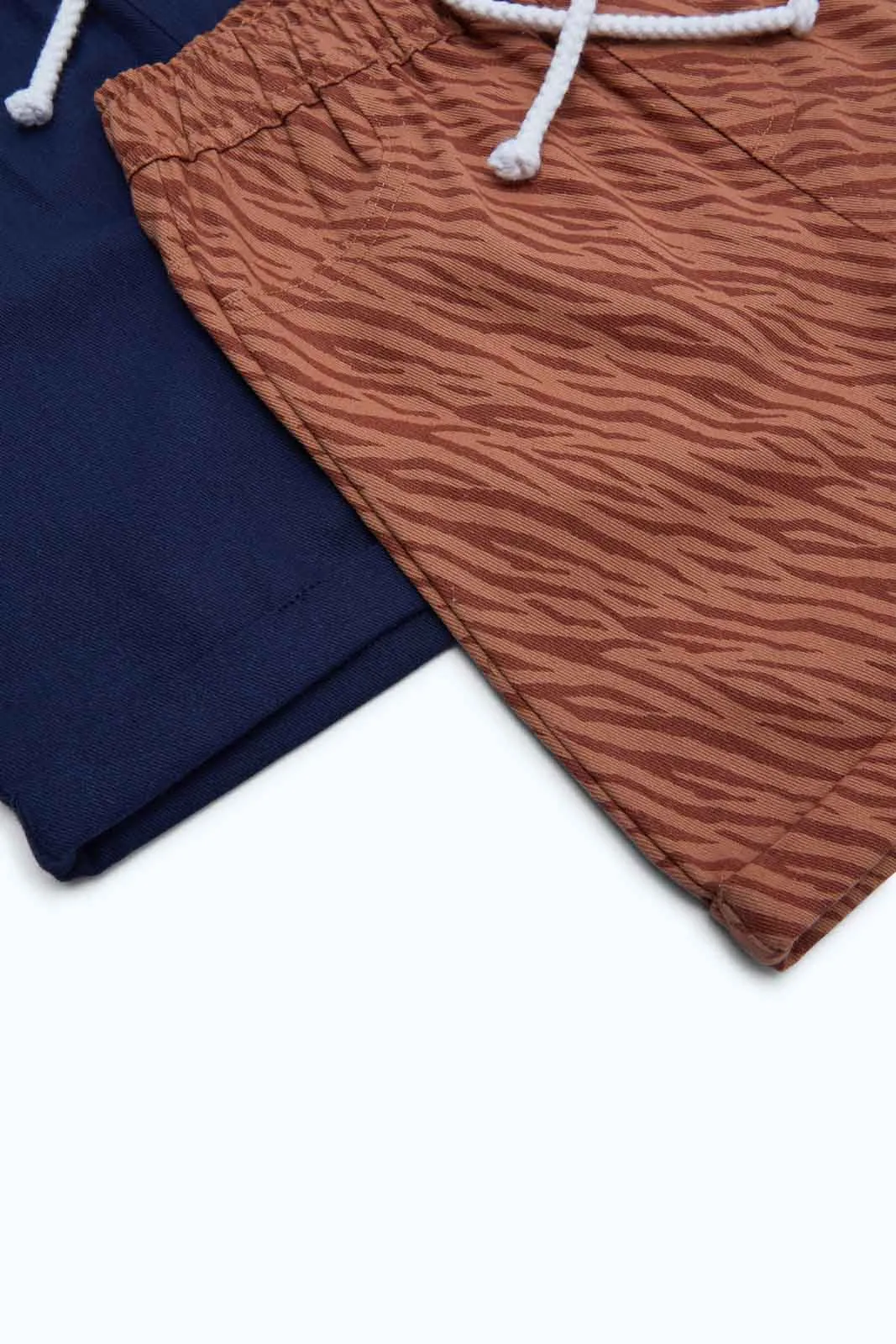 Boys Navy and Rust Poplin Short Set (Pack of 2)