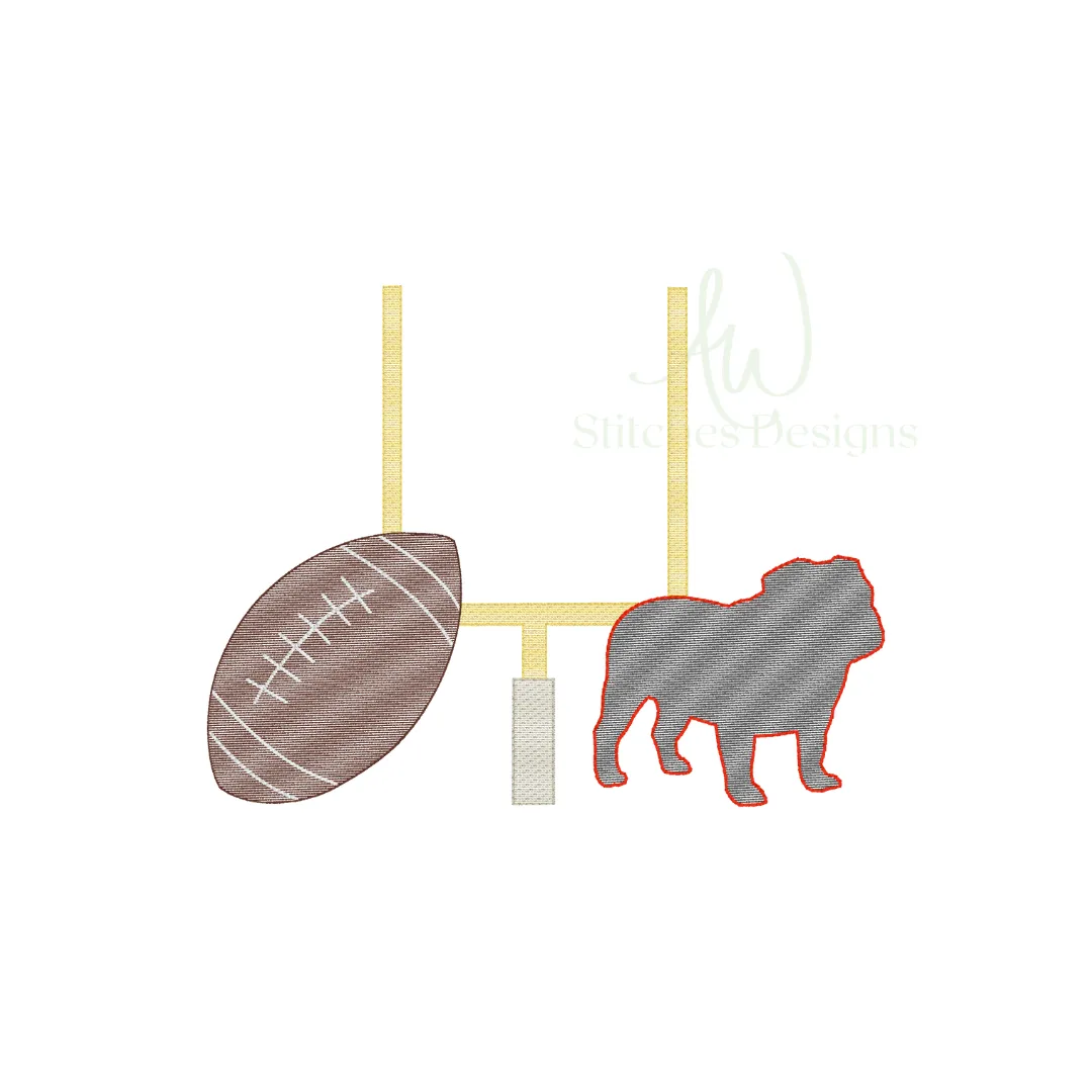 Bulldog Football Sketch Design