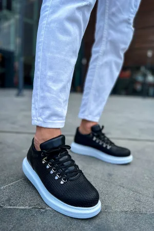 CH021 Men's Unisex Black-White Sole Honeycomb Processing Casual Sneaker Sports Shoes