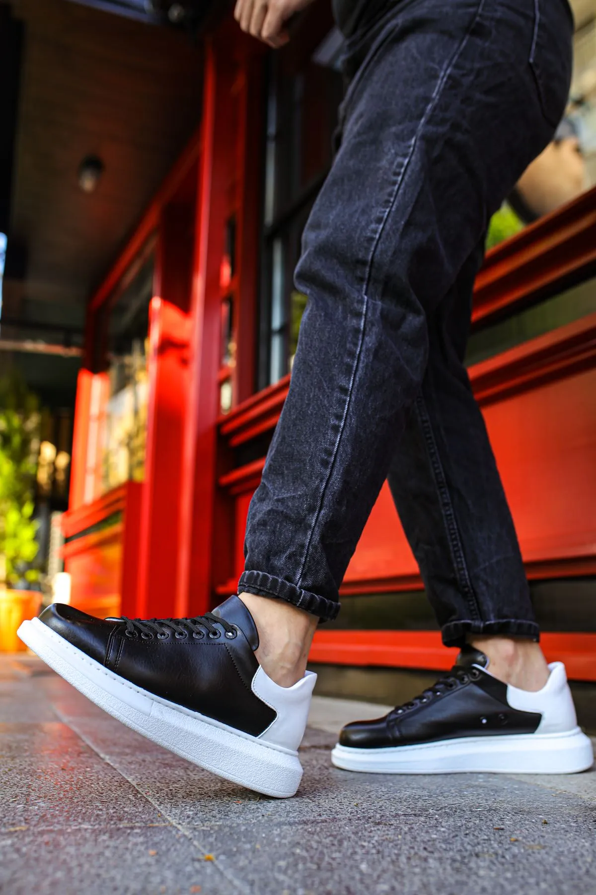 CH256 Men's Unisex Black-White Casual Sneaker Sports Shoes
