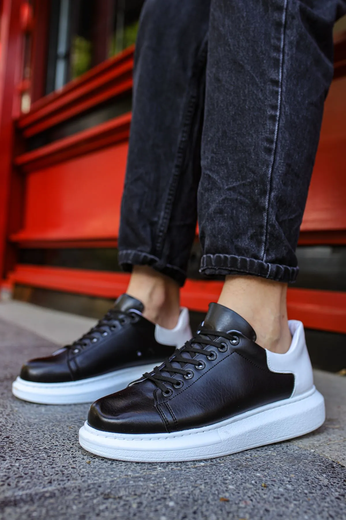 CH256 Men's Unisex Black-White Casual Sneaker Sports Shoes
