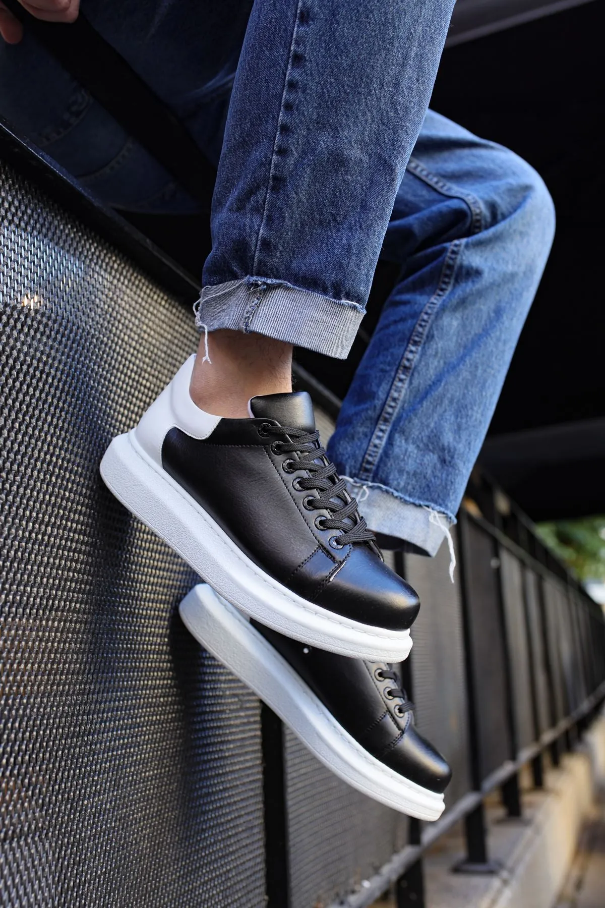 CH256 Men's Unisex Black-White Casual Sneaker Sports Shoes