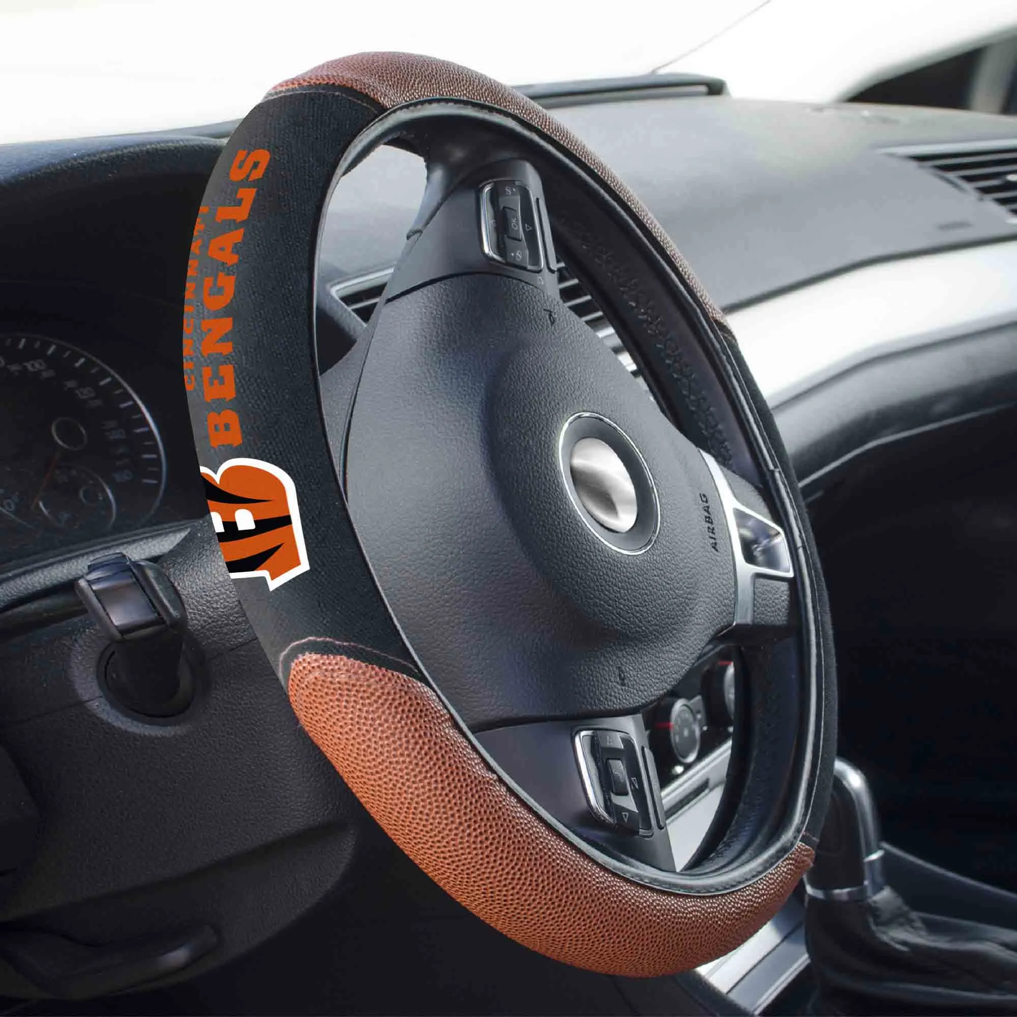 Cincinnati Bengals Football Grip Steering Wheel Cover 15" Diameter