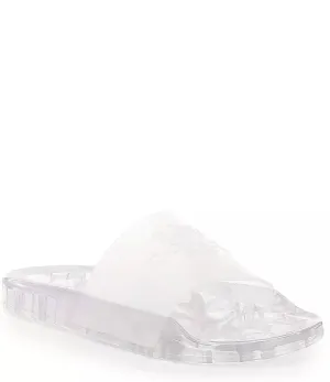 COACH Women's Ulyssa Water-Resistant Jelly Pool Slides Clear