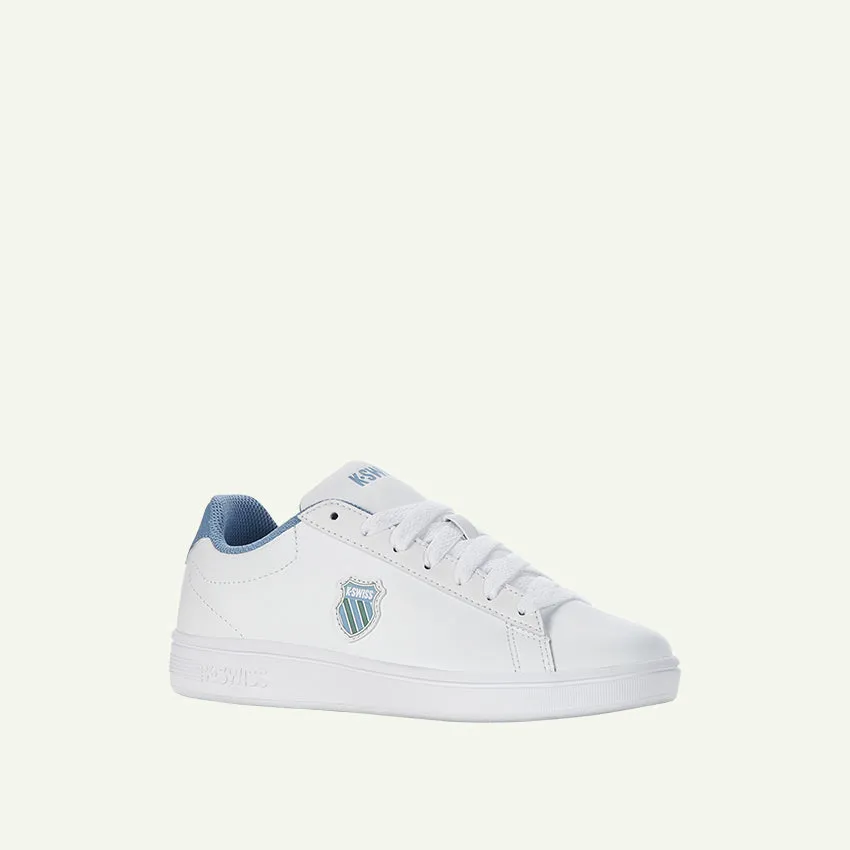 Court Shield Women's Shoes - White/Ashleigh Blue/Beryl Green
