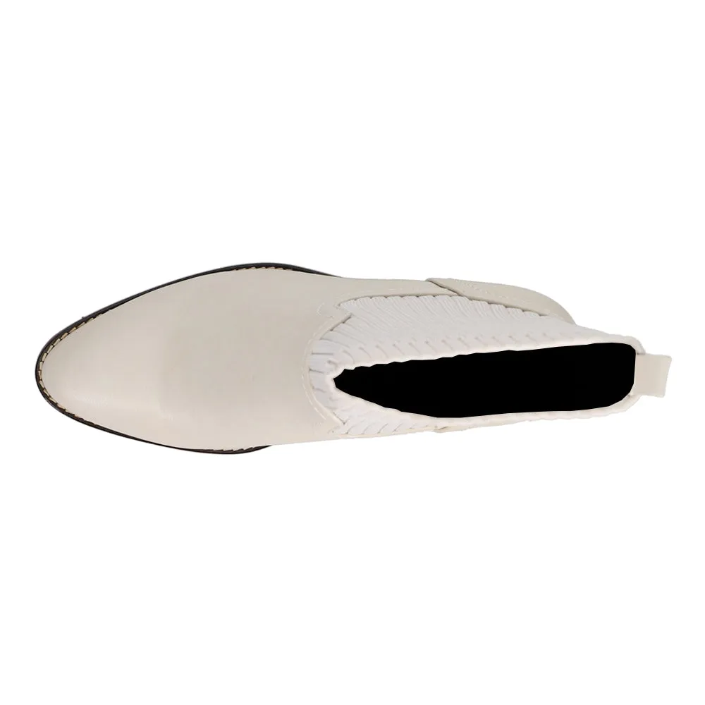Crackling Pointed Toe Pull On Booties