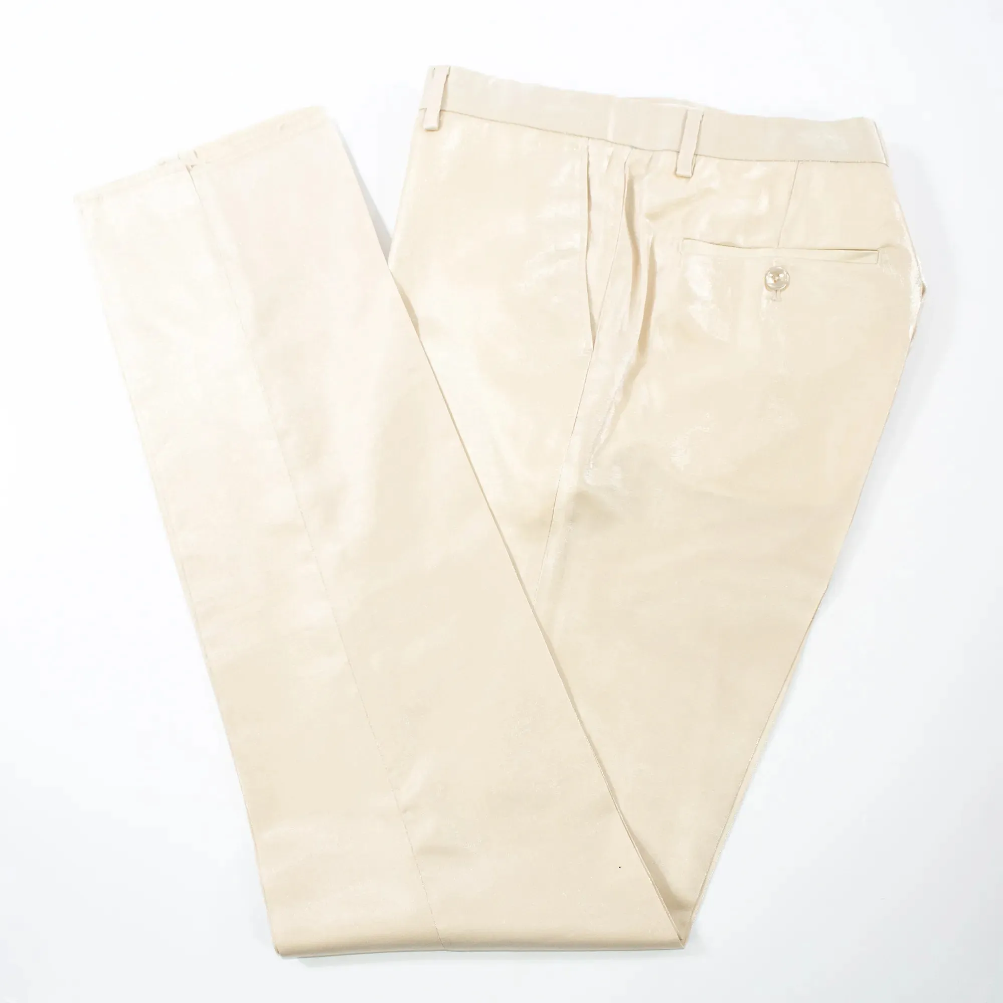 Cream Metallic 2-Piece Slim-Fit Suit