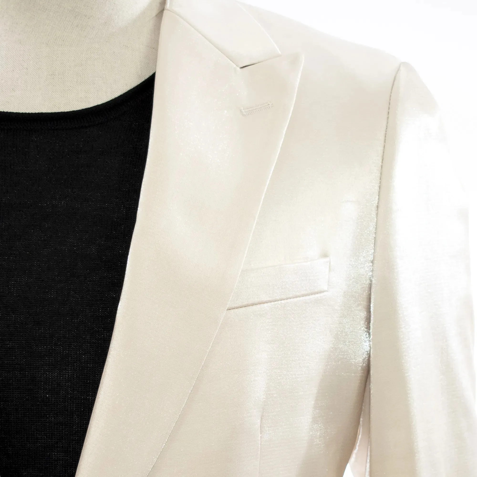 Cream Metallic 2-Piece Slim-Fit Suit