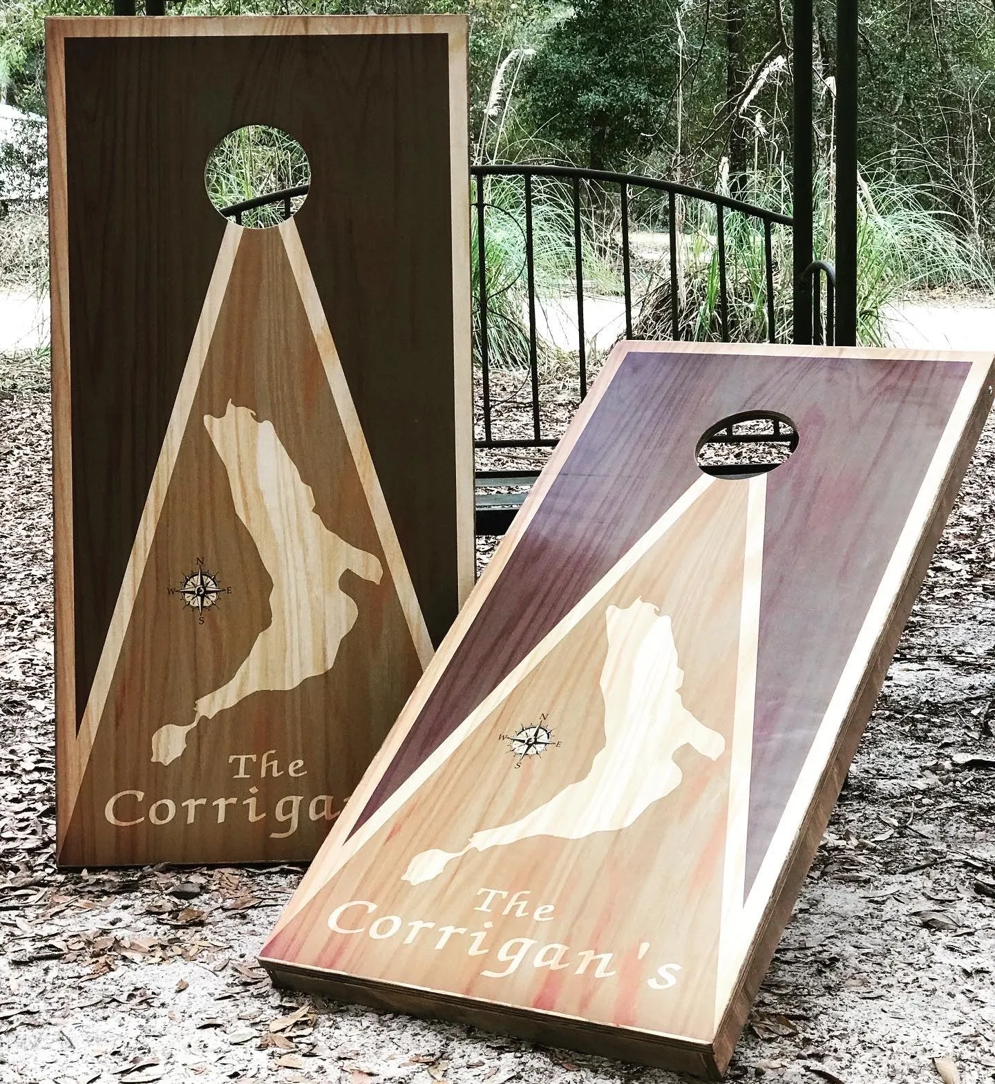 Custom Lake Cornhole Set With Bean Bags