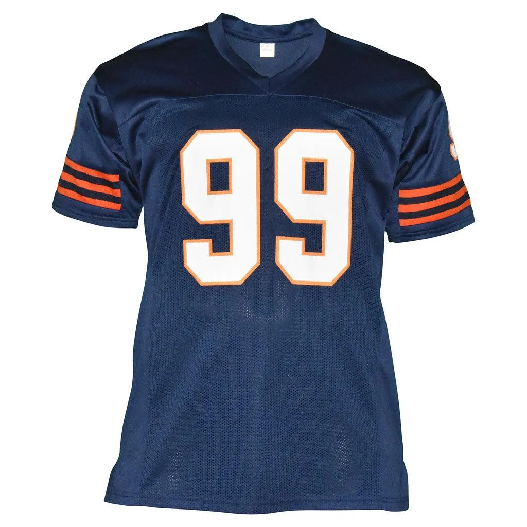 Dan Hampton Autographed Pro Style Football Jersey Navy Blue (JSA) HOF Inscription Included