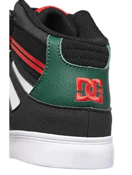 DC High Top EV Black/White/ Green Shoes: Size 10 to 7