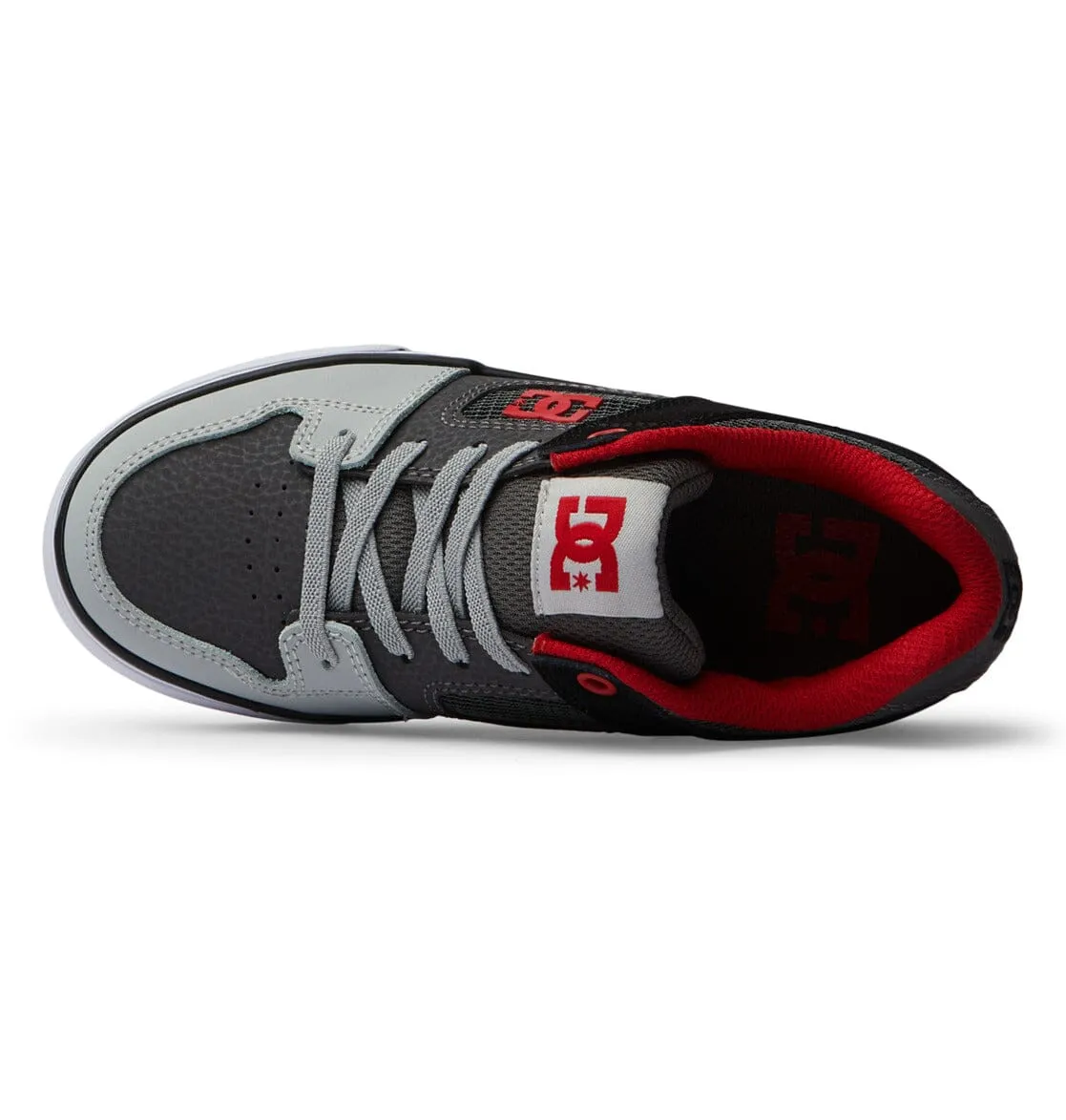 DC Youth Pure Elastic Lace Shoes Red/Heather Grey