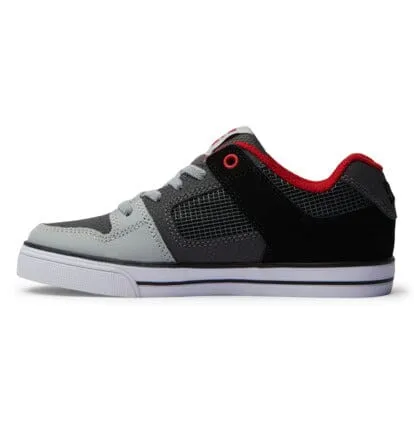 DC Youth Pure Elastic Lace Shoes Red/Heather Grey
